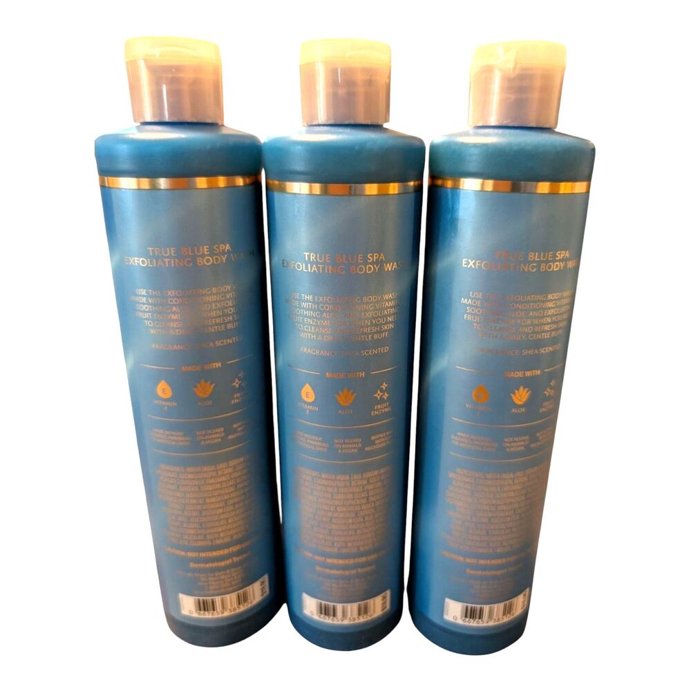 3X Bath Body Works True Blue Spa Exfoliating Body Wash New Limited Edition - Picture 2 of 2